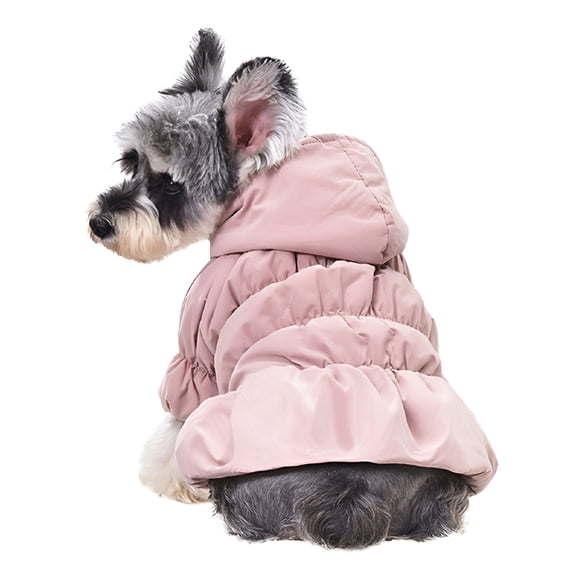 TELOLY Winter Fleece Lined Warm Dog Hoodie Jacket for Puppy Cold Weather, Soft Windproof Small Medium Dog Coat