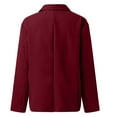 thumbnail image 5 of Yigetop Women Blazers for Work Casual Women Fashion Casual Solid Long Sleeve Open Front Notched Collar Suit Cardigan Ladies Jacket Coat Womens Blazers for Work Casual Red2 2XL, 5 of 5