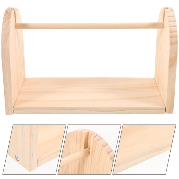 FRCOLOR Wood Spool Holder for Ribbon Thread Manual Winder 1 Set Sewing Stand