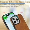 thumbnail image 5 of Dteck Magnetic Case for iPhone 12 Pro / 12 6.1",Shockproof Leather+TPU Case Compatible with Mag Safe Back Cover for iPhone 12 Pro / 12 6.1",Darkbrown, 5 of 6