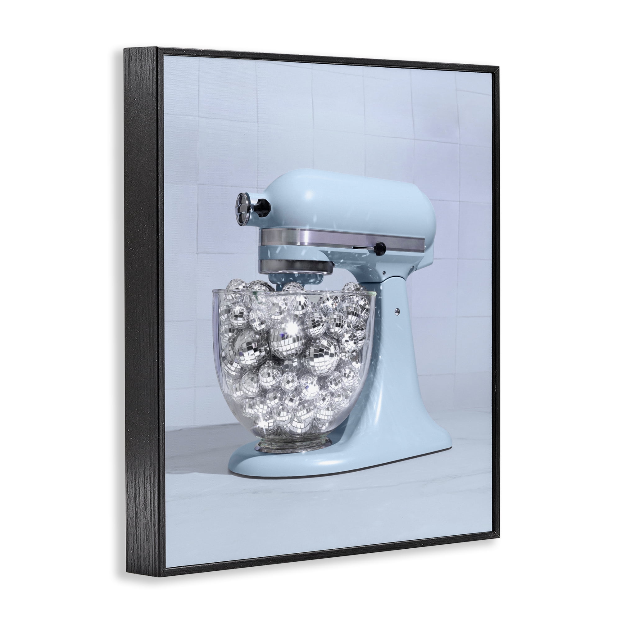 Stupell Industries Disco Kitchen Mixer over Blue Black Framed Giclee Art, design by LISH Creative