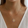 thumbnail image 3 of Juwaliy Yellow Love Heart Necklace Butterfly November Birthstone Necklace Citrine 925 Sterling Silver Pendant Jewelry Women Christmas Birthday Gifts for Mother, 3 of 10