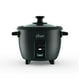 thumbnail image 1 of Oster Arrocera de 6 tazas con bandeja de vapor, eléctrica para arroz, automática para mantener el calor, olla interior antiadherente, color negro, 1 of 5