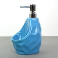 thumbnail image 1 of de jabón, moderno con compartimento de almacenamiento de loción recargable de cerámica Soporte para jabonera Jabón Aceite Azul Soledad Dispensador de jabón, 1 of 7
