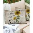 thumbnail image 6 of Farmhouse Outdoor Throw Pillow Cover Vintage Sunflowers Spring Bee Waterproof Cushion Covers 2 Pack Retro Newspaper Sunshine Texts Pillow Cases Home Decoration for Patio Garden Couch Sofa 20x12In, 6 of 6