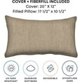 thumbnail image 4 of CQAOE Outdoor Lumbar Toss Pillow Set, 20" x 12", Pack of 2, Waterproof Decorative Cushions for Patio Furniture, Garden, Porch, Deck, and Poolside（Textured Solid Birch Tan）, 4 of 6