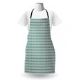 thumbnail image 3 of Vintage Apron, Monochromatic Rhythmic Composition Circles in Retro Style on Plain Backdrop, Unisex Kitchen Bib with Adjustable Neck for Cooking Gardening, Adult Size, White Forest Green, by Ambesonne, 3 of 4
