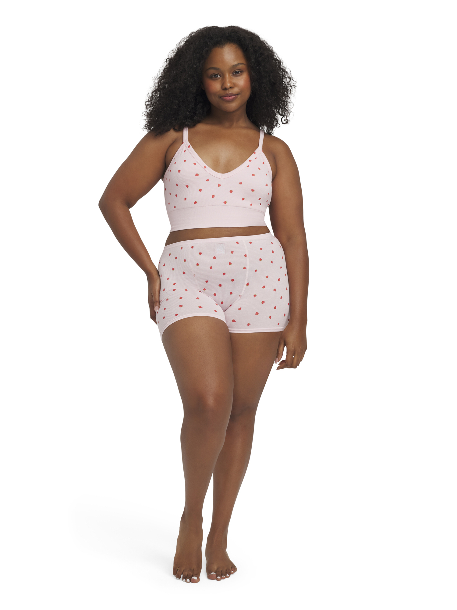 Mills by Millie Bobby Brown Women's Softie Ribbed V-Neck Bralette, Sizes XS-XXXL