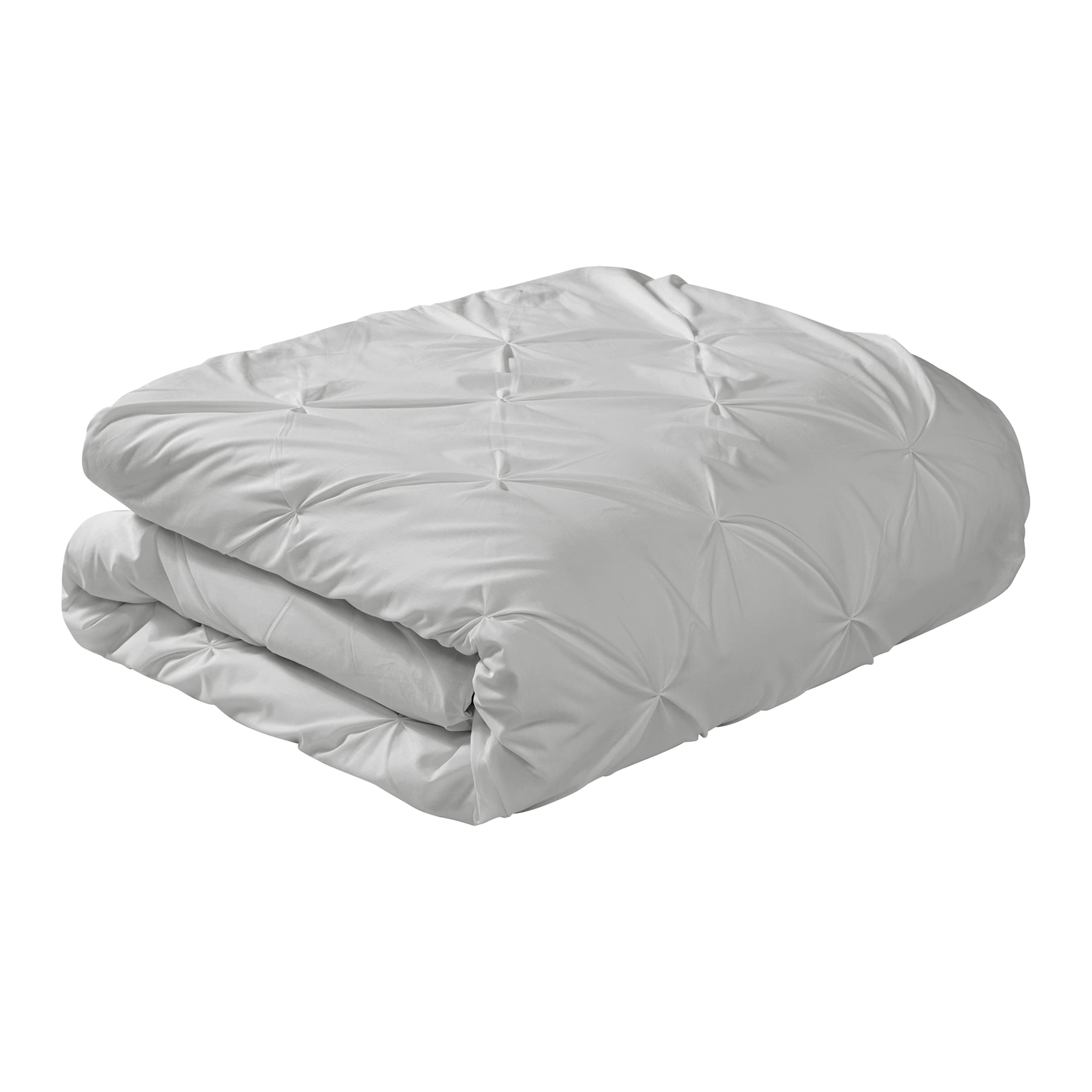 Mainstays 3 Piece Cotton Rich Pintuck Grey Duvet Cover and Sham Set