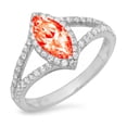 thumbnail image 7 of Halo Engagement Ring for Women - 1.2ct Simulated Red Diamond in 14K White Gold Promise Ring, 7 of 7
