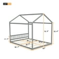 thumbnail image 4 of Queen Size Wooden House Bed with Headboard, Gray, 4 of 9