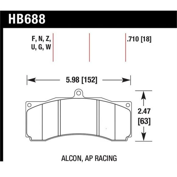 Hawk Performance HB688B.710 Plaquettes de Frein HPS 5.0 pour AP Racing & Alcon