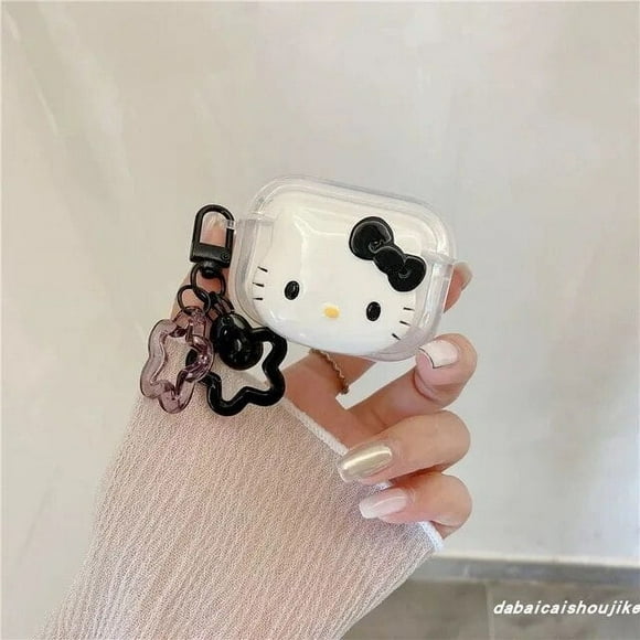 Sanrio 3D Kawaii Hello Kitty Cute Bluetooth-compatible Earphone Set PC Hard case Earphone Case for AirPods 1 2 Pro 3 Pro2 Cover