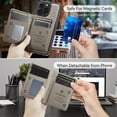 thumbnail image 4 of AutSpace Funda para Apple iPhone 13 Pro, Bloqueo RFID, Cuero PU, Compatible con MagSafe, Billetera Desmontable 2 en 1 con Tarjetero, Soporte, Cubierta Protectora Magnética, Gris, para iPhone 13 Pro, 4 of 8