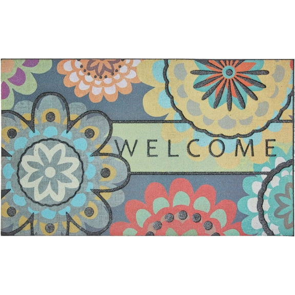 Mohawk Home Playful Medallion Welcome Outdoor Polyester Door Mat, Multi, 1' 6" X 2' 6"
