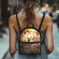 thumbnail image 4 of Eheartsgir Bird and Cherry Blossom Pattern Mini Backpack with Smooth Zipper Zipper Closure Small Backpack for Travel, Polyester Small Backpack for Women for Work, 4 of 8