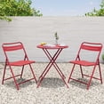 thumbnail image 2 of KAMEROUT 3-Piece Outdoor Bistro Sets with Table and 2 Chairs, Red, 2 of 6