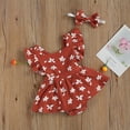 thumbnail image 4 of Douhoow Summer Baby Girl Romper Dress Flower Print Ruffles Fly Sleeve Backless Jumpsuits, 4 of 9