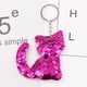 thumbnail image 3 of 6pcs Creative Sequins Cat Keychain Fashion Keyring Chain Chain Ornament Costa (rosa, colorido, rosado, verde, negro, blanco rosa, 6pcs/set), 3 of 8