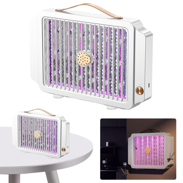 Asesino Mosquitos Eléctrico Trampa para Mosquitos USB para El Lámpara Antimosquitos para Acampar Al Aire Libre Repelente Mosquitos Con Púrpura (1200 MAh Blanco) 1200 MAh * Blanco