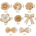 thumbnail image 4 of LNKOO 24Pcs Burlap Flowers and Burlap Bowknots Set, Including Vintage Burlap Rose Flowers, Jute Twine Burlap Flowers, Pearl Burlap Flowers, Bowknots, 8 Styles for DIY Craft Wedding Party Gift Decor, 4 of 6