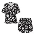 thumbnail image 4 of Qekee Black Leopard Women's Pajama Set Short Sleeve Sleepwear Summer Home Wear with Pockets Soft Short Sleeve Shirt - Black Leopard, 4 of 9