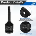 thumbnail image 4 of Socket de Bit Hexagonal de Impacto de 1/2" Uxcell de 6mm de Acero CR-MO con Pasador de Seguridad para Adaptador de Conductores de Taladro Eléctrico, 4 of 7