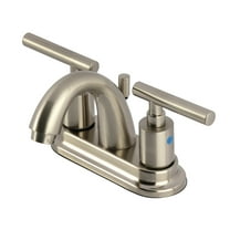 Kingston Brass FB5618CML Manhattan Double-Handle 4" Centerset Bathroom Faucet with Pop-Up Drain, Brushed Nickel