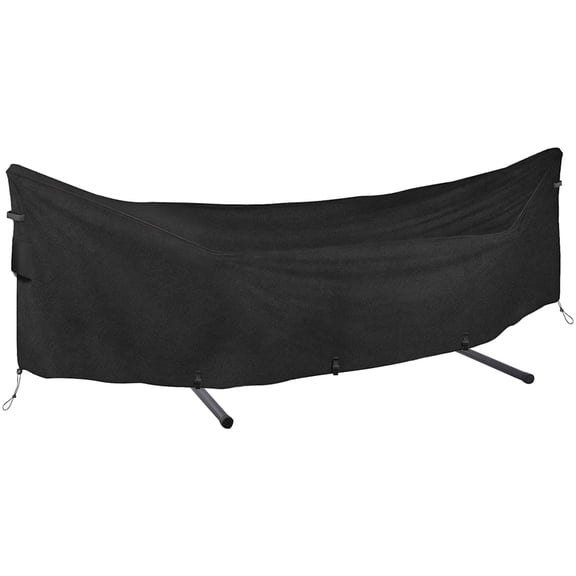 Large Hammock Cover, 149.6 x 6.7 x 31.5 in, Windproof, Waterproof, Dustproof, with Storage Bag Adjustable Buckles, Black