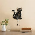 thumbnail image 5 of Small Shelf Cat Black Display Shelf Magical Boho Wooden Wall Mounted Hanging Rustic Holder Stand with 3 Pieces Crystals Stones for Wall Decor, 5 of 7