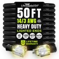 thumbnail image 1 of Cable de extensión LifeSupplyUSA, 50 pies, calibre 14/3, 125 V, 1875 W, negro, 1 of 8