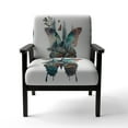 thumbnail image 4 of Designart "Butterfly in Natural Harmony II" Blue Abstract Upholstered Accent Chair - Modern Arm Chair For Bedroom, 4 of 7