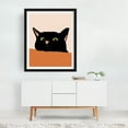 thumbnail image 3 of The Curious Cat - Illustration Cat Animal Minimalist Modern Art Pop Art Humor Black Framed Wall Art Print 9 x 12 inches, 3 of 4