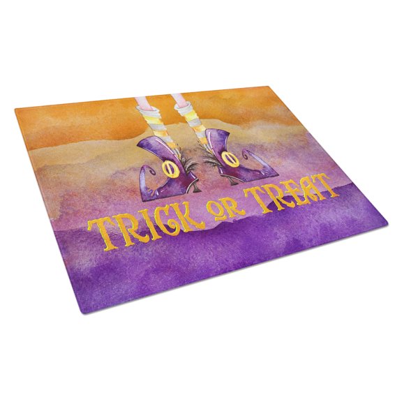 Caroline's Treasures Halloween Trick Witches Feet Glass Cutting Board Large