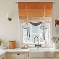 thumbnail image 2 of Tie Up Curtains for Windows Orange Wood Grain Valance Adjustable Balloon Curtain Grey Gradient Wooden Tie Up Shades for Kitchen Living Room Bedroom Privacy Curtain Drape 34x45 Inch, 2 of 9
