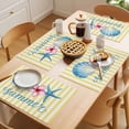 thumbnail image 5 of Starfish Shell Placemats Set of 8, Summer Pink Floral Yellow Stripes Non-Slip Place Mats Washable Table Mats for Kitchen Dining Table Decorations Indoor/Outdoor, 5 of 9