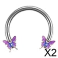 thumbnail image 1 of 2x Mariposa Ceja Labio Retenedor Cuerpo Piercing Pendiente Nariz Joyería Púrpura, 1 of 9