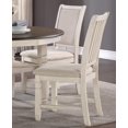 thumbnail image 4 of Transitional Style Antique White and Brown Finish Dining 5pc Set Table with Display Shelf and 4 Side Chairs, 4 of 7