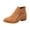 Brown, variant on Willtoo Womens Boots Fall 2026 Ankle Booties Vintage Slip on Round Toe Side Zipper Chunky Block Mid Heel Booties