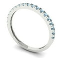 thumbnail image 2 of 0.57 ct Brilliant Round Cut Simulated Blue Diamond 18K White Gold Stackable Band SZ 6.5, 2 of 6