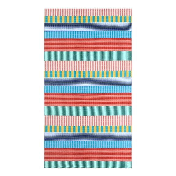 Better Homes & Gardens Beach Collection Summer Pink Striped Cotton-Blend Beach Towel