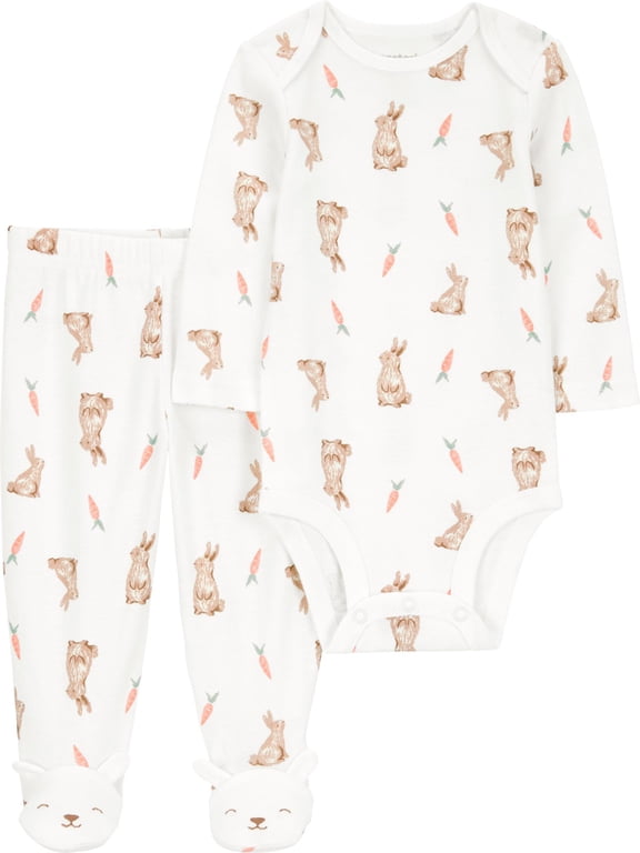 Carter's Child of Mine Baby Unisex Easter Footed Outfit Set, 2-Piece, Sizes Preemie-6/9 Months