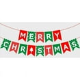 thumbnail image 1 of Banderín navideño rojo y verde, decoraciones navideñas colgantes ensambladas para fiesta de Navidad Suministros Hogar Chimenea Pared, 1 of 5