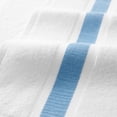 thumbnail image 2 of Aston & Arden Eco-Friendly Aegean Bath Sheet, Recycled Ultra Plush Turkish Cotton, Oversized 35x70 in., White with Blue Striped Woven Dobby, 2 of 7