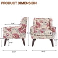 thumbnail image 2 of UIXE Floral Accent Chair Set of 2 Upholstered Armchair for Living Room Bedroom Side Sitting for Home Office, Pattern White, 2 of 7