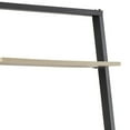 thumbnail image 2 of 75 Inch Leaning Bookshelf, Ladder Design, 5 Gray Melamine Shelves, Black - Saltoro Sherpi, 2 of 5