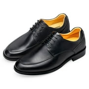 CMR CHAMARIPA Mens Height Increasing Elevator Shoes - Hidden Heel Shoes For Men - Black Derby Shoes 6CM / 2.36 Inches