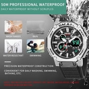 Quartz Watches Sports Smael Brand Male Clock Alarm 50m Waterproof Stopwatch Led Back Light Wristwatches 8047 Men Watch Sport - Quartz Wristwatches