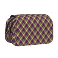 thumbnail image 1 of Easygdp Mardi Gras Plaid para Estuche de Lápices con Tapa Flip, Suministros de Oficina y Universidad para Adolescentes y Adultos, 1 of 7