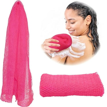 African Net Sponge, Authentic, Real, Exfoliating Bath Wash Cloth, Long Sponge, Body Exfoliator, Sapo, Shower Bath Accessories, Back Foot Scalp Scrub, Flat Dead Skin Remover, 31.5x11.8"